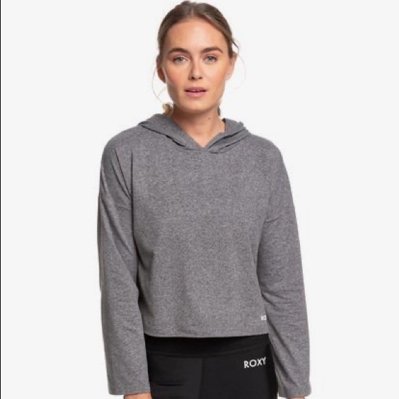 Roxy Behind The Sun Long Sleeve Hooded Cropped Sports Top - Picture 3 of 5
